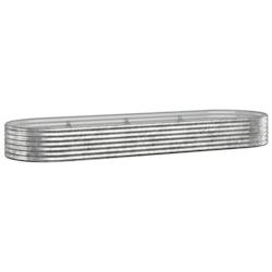 Helloshop26 - Jardinière bac lit surélevé 322 x 100 x 36 cm plantes fleurs terrasse jardin de jardin acier enduit de poudre argenté 02_0039723 - a