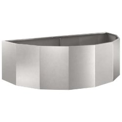 Helloshop26 - Jardinière demi-ronde moderne extérieur 120 x 60 x 35 cm facile à entretenir design contemporain en acier inoxydable 02_0052926 - ino