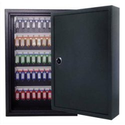 Pavo - Armoire à clés série luxe - Capacité 100 clés - Serrure cylindrique avec 2 clés fournies - Dim : L55 x H38 x P8 cm - Gris anthracite