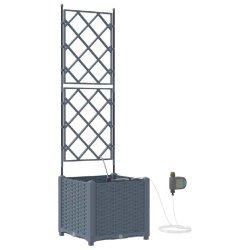 Helloshop26 - Lot de 2 cache-pots modernes en acier pour jardin 40 x 40 x 142 cm durable et pratique en acier gris clair - gris acier 3000240676772