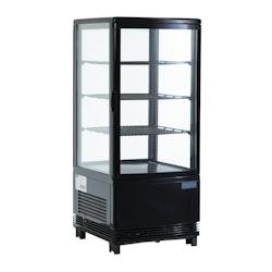 Vitrine Réfrigérée 68 Litres - Noire - Dégivrage automatique - Polar - inox CX577