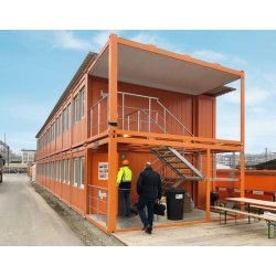 Conteneur escalier extérieur CHANTIER 16' pour votre ensemble de bungalows - Containex
