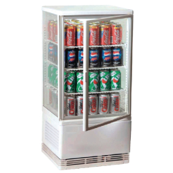 Vitrine réfrigérée 68 litres blanche - vitrée des 4 côtés