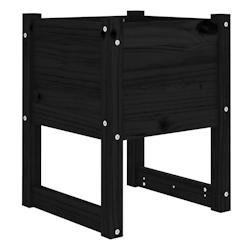 Helloshop26 - Jardinière bac lit surélevé plantes fleurs terrasse jardin 40 x 40 x 52,5 cm bois massif de pin noir 02_0037577 - noir Bois massif 30