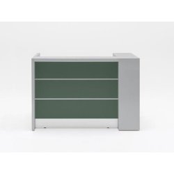 Bureau d'accueil Valde avec caisson extractible design façade brillante ou mate