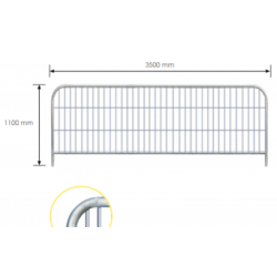 Clôture de chantier mobile 1,1m x 3,5m - Panneau grillagé robuste