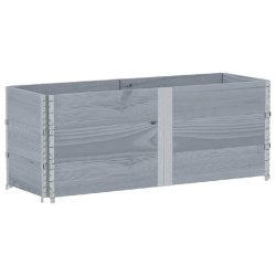 Helloshop26 - Jardinière bac lit surélevé plantes fleurs terrasse jardin 150 x 50 cm bois massif de pin gris 02_0037435 02_0037435 - gris métal 30