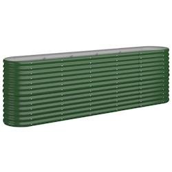 Helloshop26 - Jardinière bac lit surélevé plantes fleurs terrasse jardin de jardin acier enduit de poudre 224 x 40 x 68 cm vert 02_0039599 - vert a