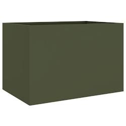 Helloshop26 - Jardinière bac lit surélevé plantes fleurs terrasse jardin olive 62 x 47 x 46 cm acier vert 02_0038707 - vert acier 3000217933600