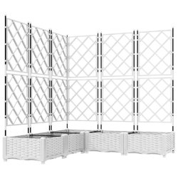 Helloshop26 - Lot de 5 cache-pots de jardin modernes extérieurs 120 x 120 x 125,5 cm en acier blanc 02_0058605 - blanc acier 3000240680571