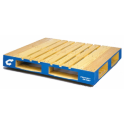 Palette à blocs en bois - norme nord-américaine (122 x 51 cm ou 48 x 20 po) - conception robuste avec 4 entrées et capacité de 1 270 kg