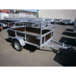 Remorque utilitaire 201x133x40 - 1 essieu - bois antidérapant - 500 kg PTC