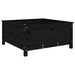 Helloshop26 - Jardinière bac lit surélevé plantes fleurs terrasse jardin 82,5 x 82,5 x 39 cm bois massif de pin noir 02_0037946 - noir Bois massif