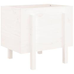 Helloshop26 - Jardinière bac lit surélevé plantes fleurs terrasse jardin 62 x 50 x 57 cm bois massif de pin blanc 02_0037761 - blanc Bois massif 30