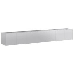 Helloshop26 - Jardinière rectangulaire moderne usage extérieur 280 x 40 x 40 cm en acier galvanisé gris 02_0051483 02_0051483 - gris métal 3000236