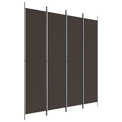 Décoshop26 - Paravent séparateur de pièce cloison 4 panneaux 200 x 220 cm tissu brun et fer DEC030876 - 3000258169877