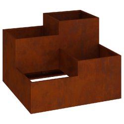 Helloshop26 - Cache-pot de jardin rectangulaire 100 x 100 x 60 cm durable fond ouvert en acier rouillé 02_0052080 - vert métal 3000237235241