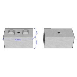 Bb400x400x800 - Bloc béton empilable type Lego - Stock Bloc - Poids 0,280 t