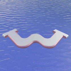 Angle en W - structure gonflable pour aquapark - Dimensions 5,5 x 5,5 x 0,3 m - Capacité 6 personnes