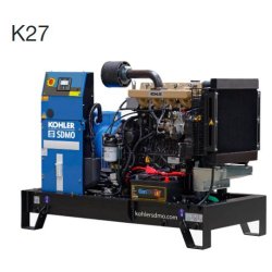 K27 Groupe électrogène industriel SDMO - 400/230 V - Moteur KOHLER KDI2504M - Régulation mécanique - Coffret APM303
