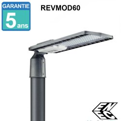 Réverbère LED 60W à angle variable ENEC5 - Référence REVMOD60 - IP65 - 8400 lumens