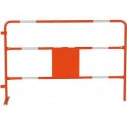 Barrière de Chantier D.25-DL-6BDES Réfléchissante - Plaque 333x333 - Tube Acier 1,5mm