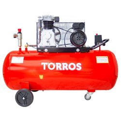 Compresseur mobile à entraînement par courroie à huile cuve 270 L 3 kW / 4 Ch 10 bars 520 l/min 400V Torros TC2705210T