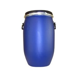 Fût à ouverture totale 60L en plastique - avec couvercle, cerclage métallique et poignées - Marque Belli - Fabrication française