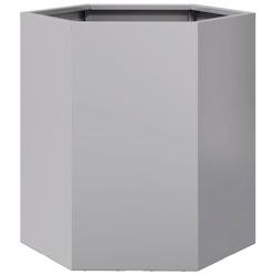 Helloshop26 - Jardinière bac lit surélevé plantes fleurs terrasse jardin hexagone 46 x 40 x 45 cm acier galvanisé Argent 02_0038646 - acier 300021