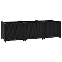 Helloshop26 - Jardinière lit surélevé plantes fleurs jardin 120 cm polypropylène noir 02_0000907 - noir 3000072421533