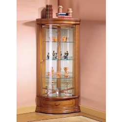 Vitrine d'angle en bois dv33va - merisier