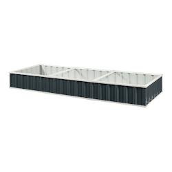 Helloshop26 - Jardinière bac à plante fleur surélevée Albrandswattsaard 258 x 90 x 30 cm anthracite - acier 3000224731503