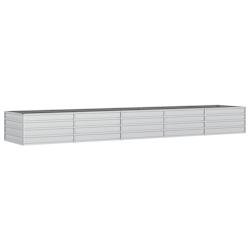 Helloshop26 - Jardinière bac lit surélevé plantes fleurs terrasse jardin de jardin 400 x 80 x 45 cm acier galvanisé argenté Argent 02_0039446 02_