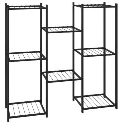 Helloshop26 - Jardinière étagère design moderne 83 x 25 x 80 cm rangement présentoir en fer noir 02_0047093 - noir 3000234591876