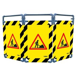 Barrière d'intervention 3 panneaux PVC ou Inox 304 - 1000 / PVC / Chantier