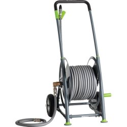 Dévidoir mobile pour tuyau GEKA Plus P40SST - acier robuste - raccord fileté 26,44 mm G3/4 - tuyau 25m inclus