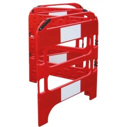 Barrière de chantier rigide pliable - 3 pans - 750 mm x 1000 mm - haute visibilité