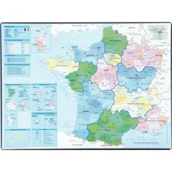 Carte géographique de la France - plastifiée avec œillets, échelle 1:1 785 000, 66x84,5 cm