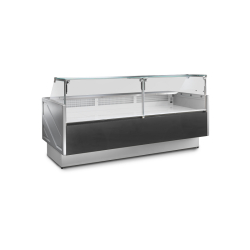 Vitrine réfrigérée traditionnelle service arrière ALTA - avec réserve, éclairage LED et kit fermeture arrière