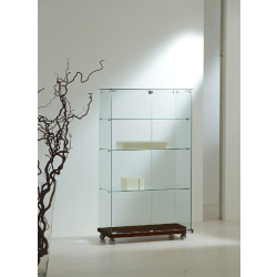 Vitrine d'exposition 8/14VA - 80cm de large, finition wengé avec 3 tablettes amovibles et serrure