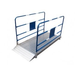 Passerelle de chantier bleue spécifique PMR - alu damier antidérapant - 2 m x 1 m - capacité 200 kg