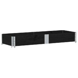 Helloshop26 - Jardinière bac lit surélevé plantes fleurs terrasse jardin 150 x 50 cm bois massif de pin noir 02_0037439 - noir métal 3000217849642