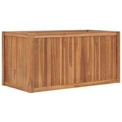 Helloshop26 - Jardinière lit surélevé plantes fleurs jardin 100 x 50 x 50 cm bois de teck solide 02_0000899 - Bois massif 3000072341534