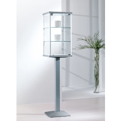 Grande vitrine sur pied 4-PFVA - dimensions 45x45x195 cm avec serrure et 2 tablettes amovibles