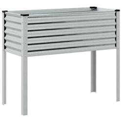 Helloshop26 - Jardinière bac lit surélevé plantes fleurs terrasse jardin 100 x 41 x 90 cm acier inoxydable Argent 02_0037275 - inox 3000213828634
