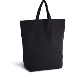 Sac shopping en coton - Kimood - Réf: KI0247 - Fond large avec soufflet - Anses 35 cm - 130 g/m² - Taille unique - Couleur naturelle