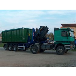 Sr3tg3 - Semi-remorque 3 essieux - Établissement Fournier - Bras hydraulique GUIMA 24T - Grue PALFINGER PK23000