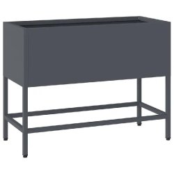 Helloshop26 - Bac de jardin surélevé moderne rectangulaire 60 x 26 x 45 cm résistant aux intempéries design en acier anthracite 02_0052097 - acier