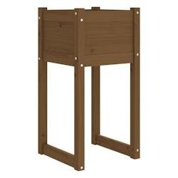 Helloshop26 - Jardinière bac lit surélevé plantes fleurs terrasse jardin 40 x 40 x 81 cm bois massif de pin marron 02_0037592 - marron Bois massif