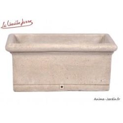 Jardinière rectangle lisse 70 cm - pierre reconstituée - aspect vieilli - 280276-pj47